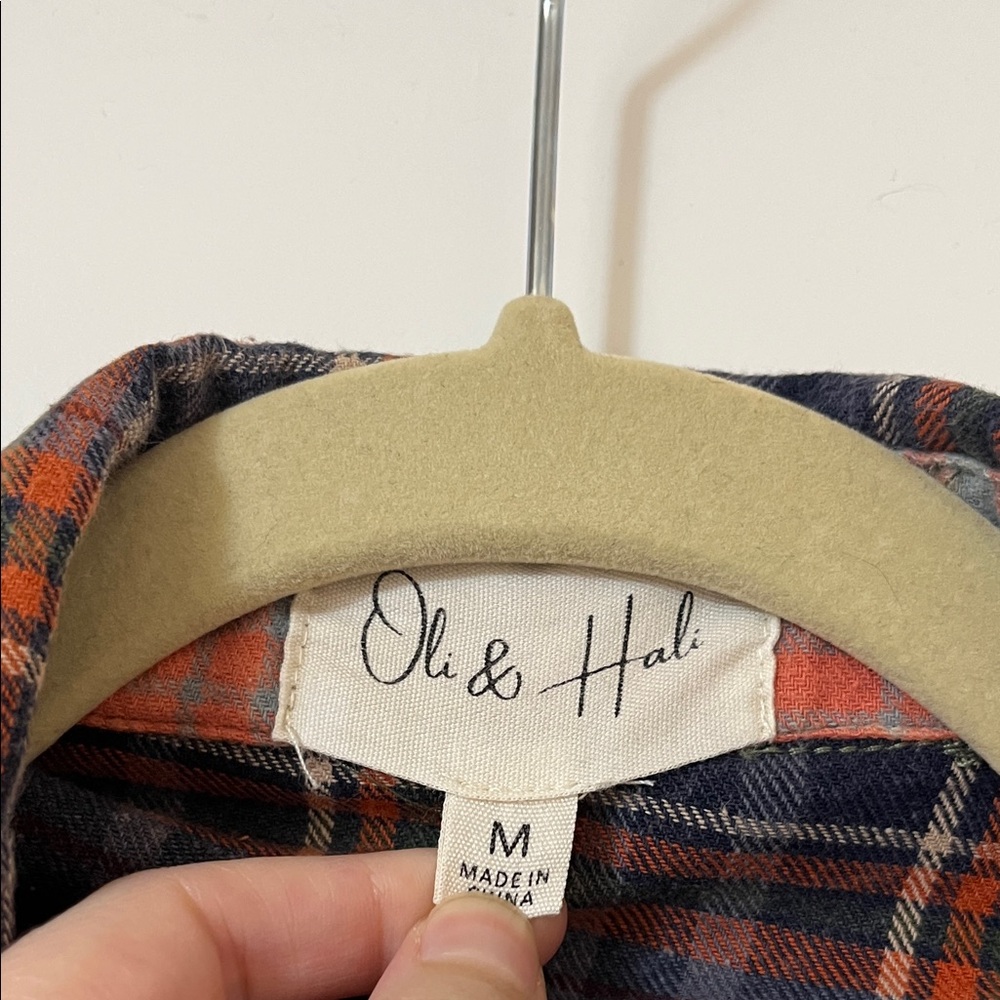 Oli & Hali Plaid Button Down Shirt - Red and Blue - Picture 2 of 12